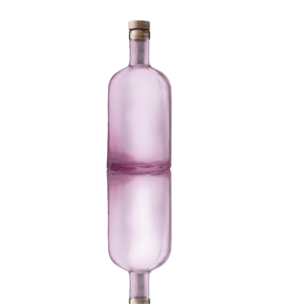 Pink bottle rendering with reflection